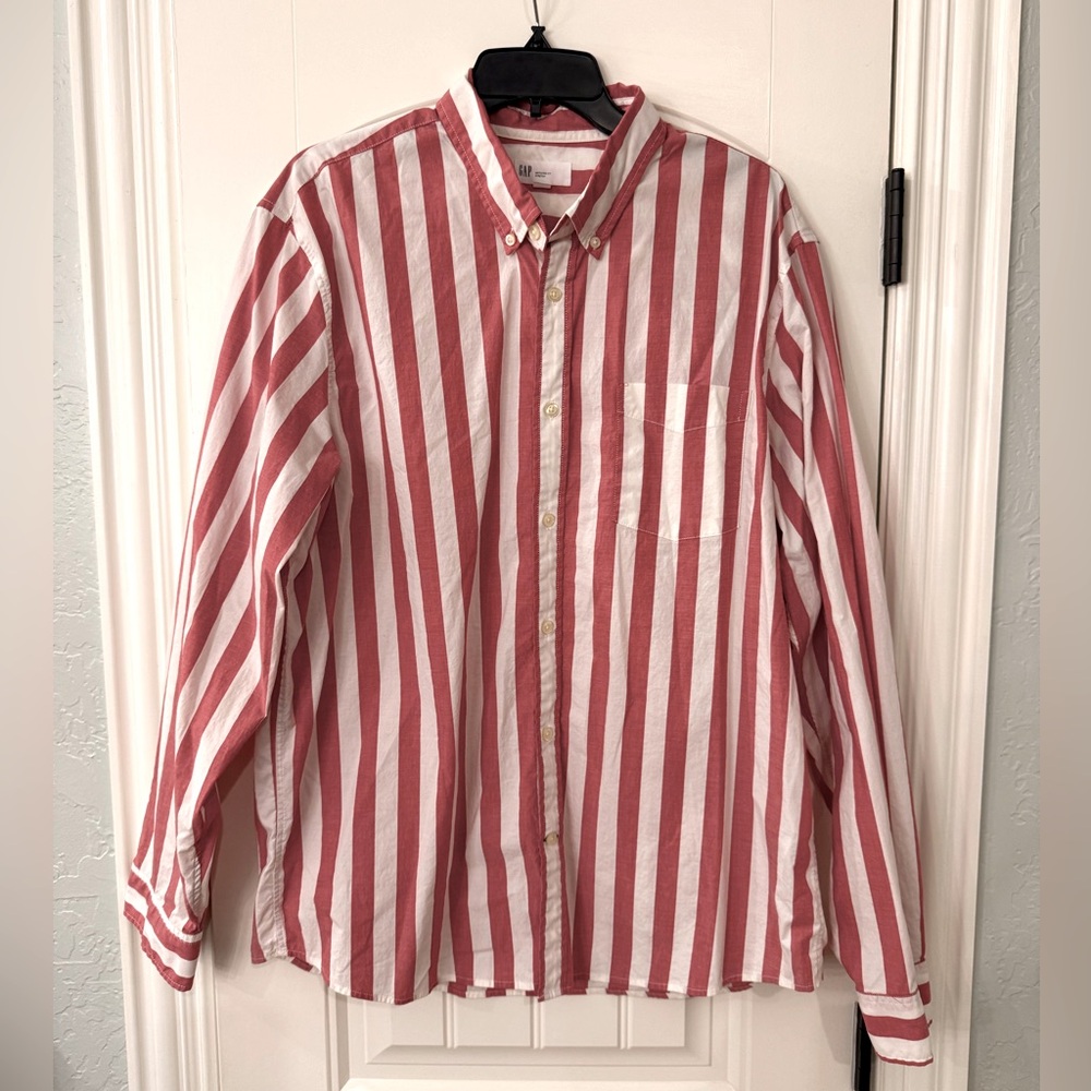Gap Red and White Striped Shirt